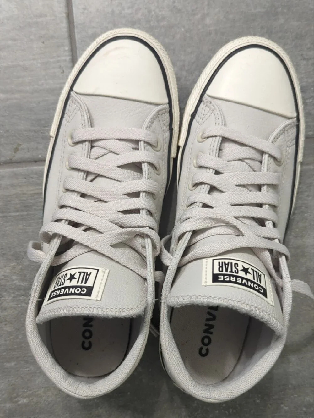 Converse Women's Sneakers in Light Gray Leather